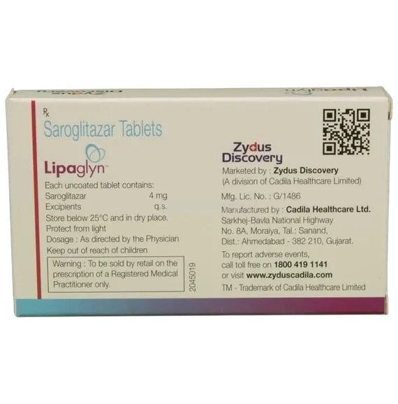 lipaglyn 4mg tablet 10's